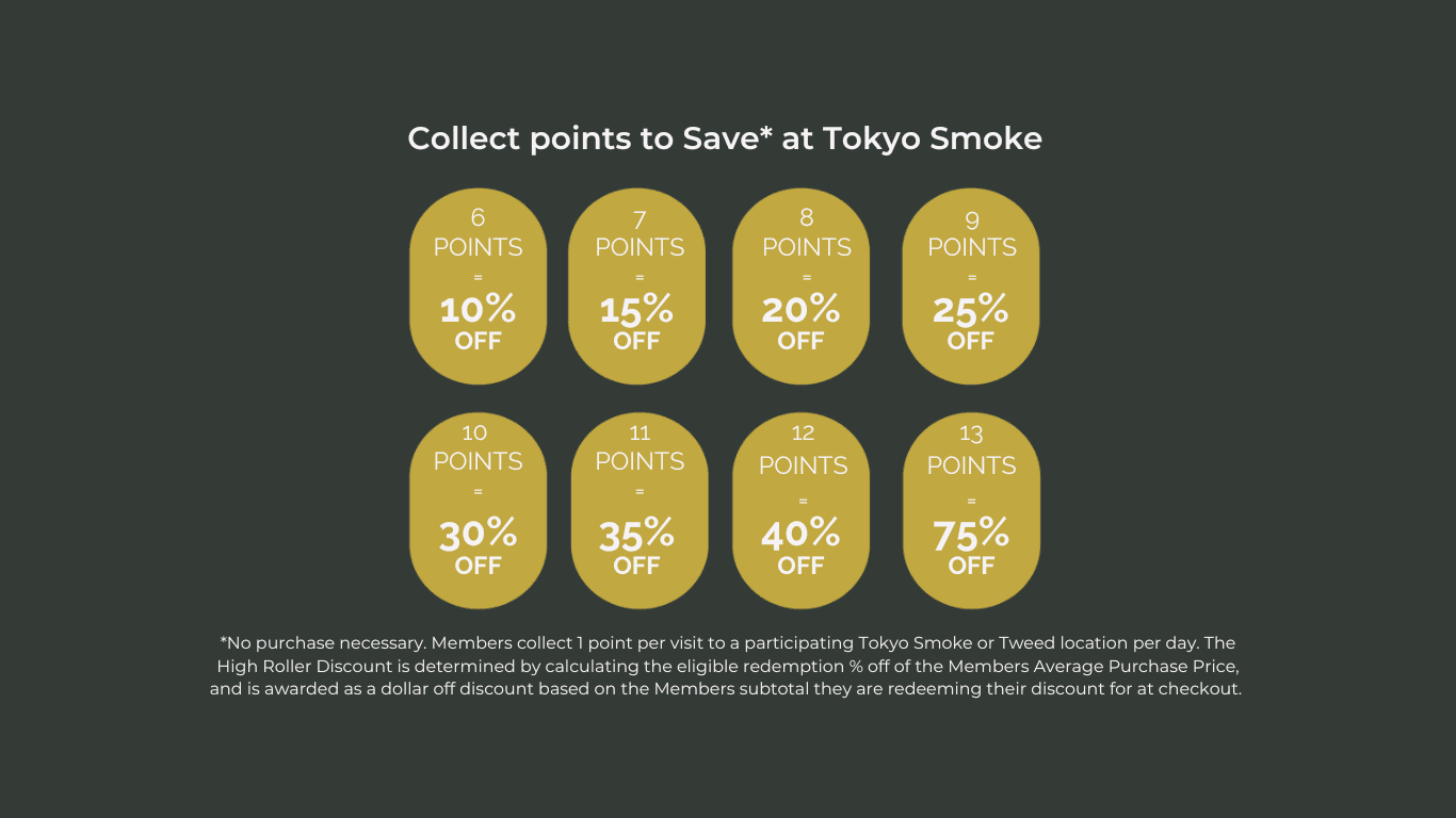 Collect points to Save* at Tokyo Smoke. 